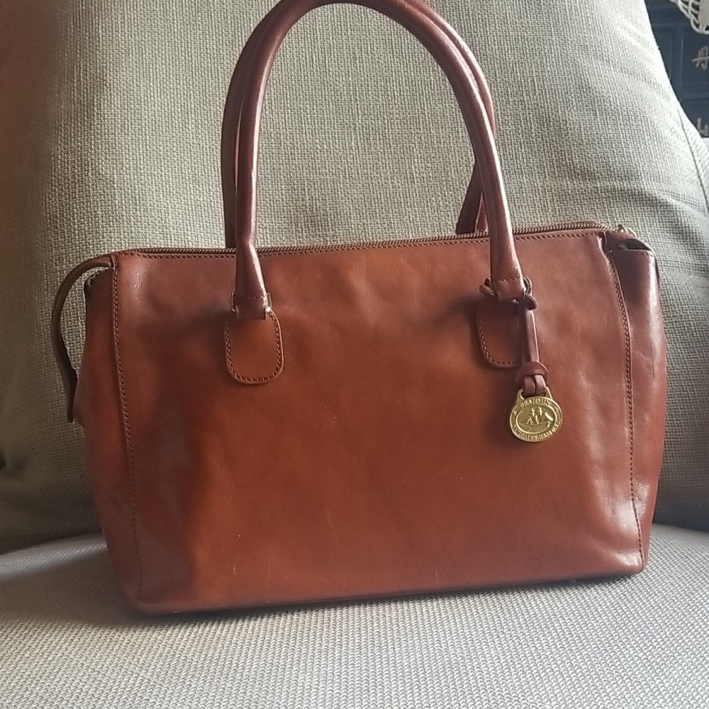 Classic Brown Leather Handbag
